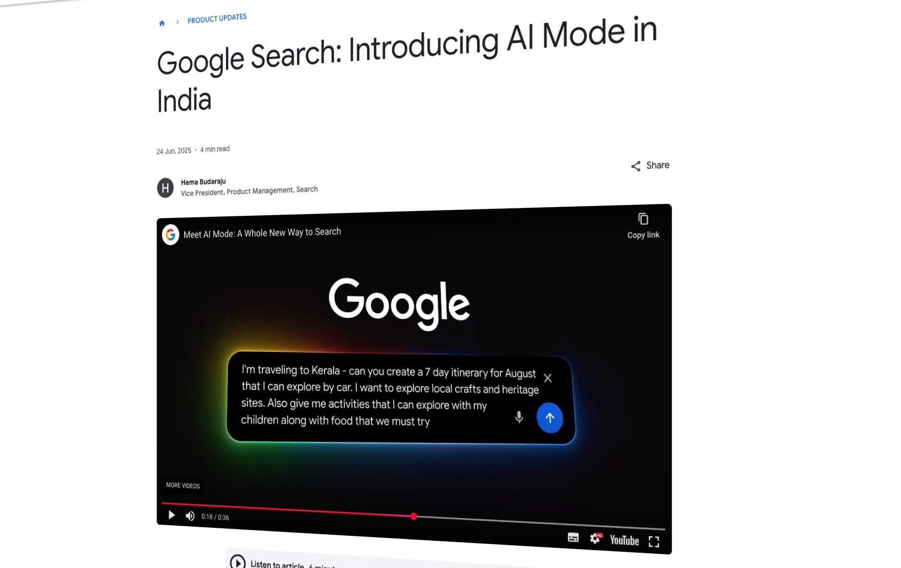 Google AI Mode in India