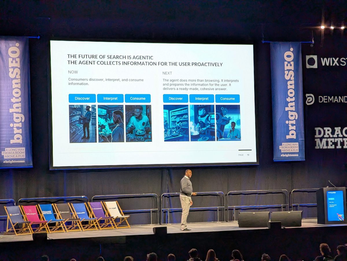 AI Search for Shopify: Technical Fixes to Accelerate Your AI Visibility in 2026 8 brightonseo agentic search future of search slide LR - SOZO Web Design Agency